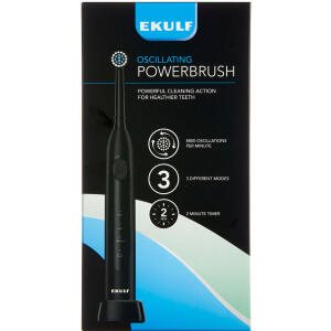 Ekulf Oscillating Powerbrush, Sort, 1 stk (Restlager)